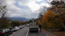 Drive in a Beautiful Mountain Scenery, Bran to Moeciu, Romania. 4K Video