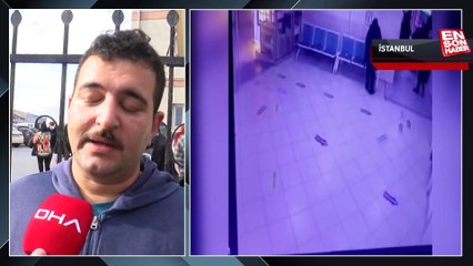 Bayrampaşa Devlet Hastanesi güvenlik görevlisini yere seren yumruk