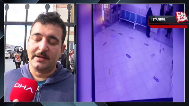 Bayrampaşa Devlet Hastanesi güvenlik görevlisini yere seren yumruk