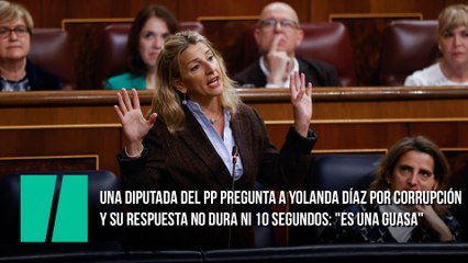 Una diputada del PP pregunta a Yolanda Díaz por corrupción y su respuesta no dura ni 10 segundos: "Es una guasa"