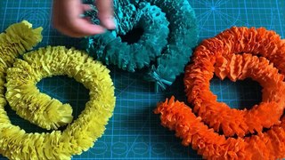 Crepe Paper Garland/Toran|Marigold Garland|How to make garland using Crepe Paper|Festive Home Decor