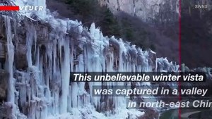 Cold Weather Snap in China Creates Beautiful Frozen Waterfalls, Meanwhile the US Braces for ‘Bomb Cyclone’