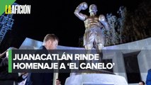 Canelo' es inmortalizado con estatua en su casa; se dijo contento por triunfo argentino
