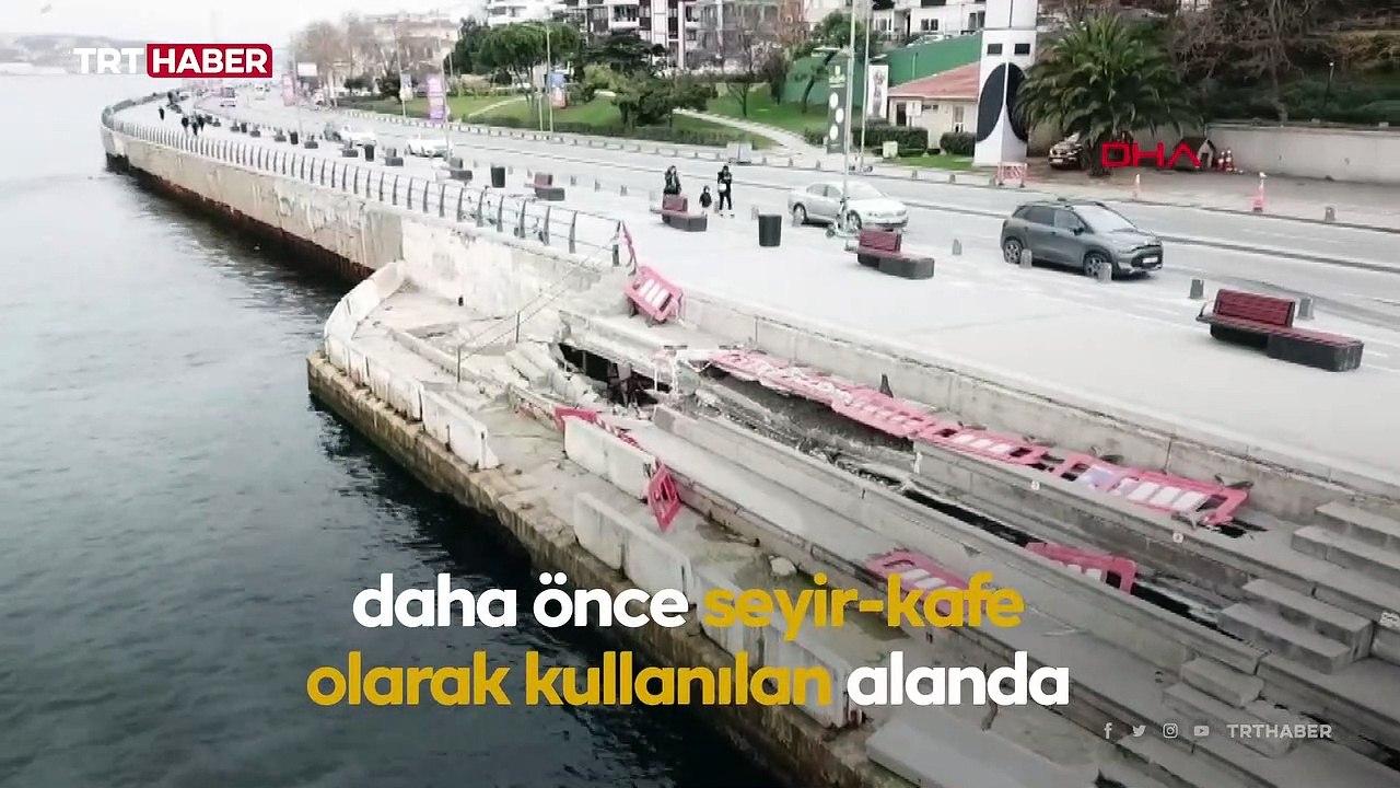 Üsküdar sahilinde çökme meydana geldi