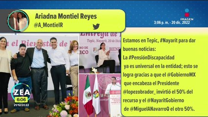 Entregan tarjetas de Bienestar en Nayarit para personas con discapacidad