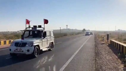 केंद्रीय मंत्री गजेंद्र सिंह शेखावत का काफिला पहुंचा भुंगरा गांव।।