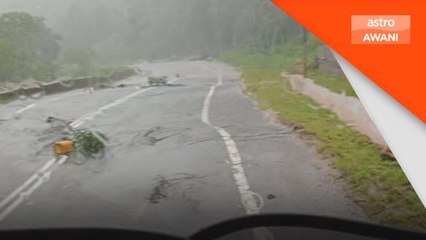 Tanah Mendap | Jalan Kenyir-Aring terpaksa ditutup akibat tanah mendap