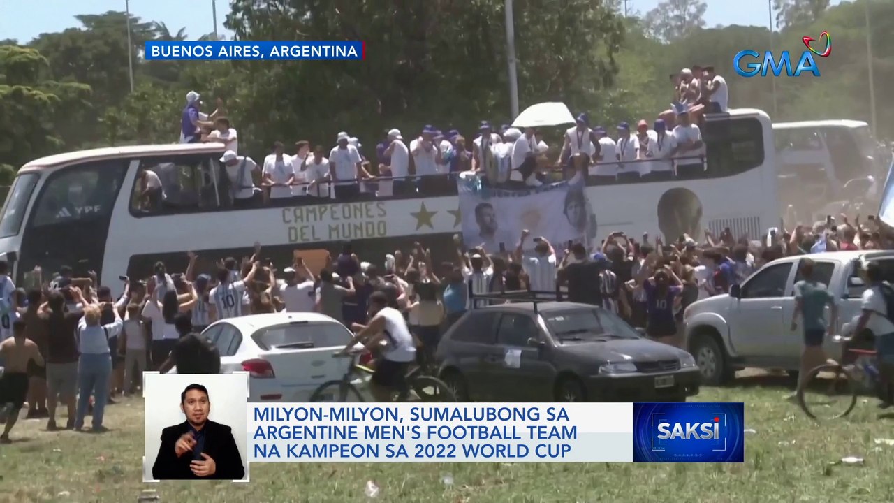Milyon-milyon, sumalubong sa Argentine men's football team na kampeon sa 2022 World Cup | Saksi