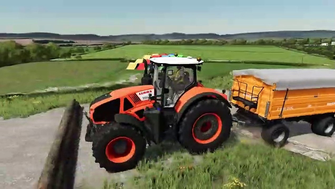 Farming Simulator 22 TRACTORS WITH TRAILERS (CLAAS & LAMBORGHINI) DEATH RUN