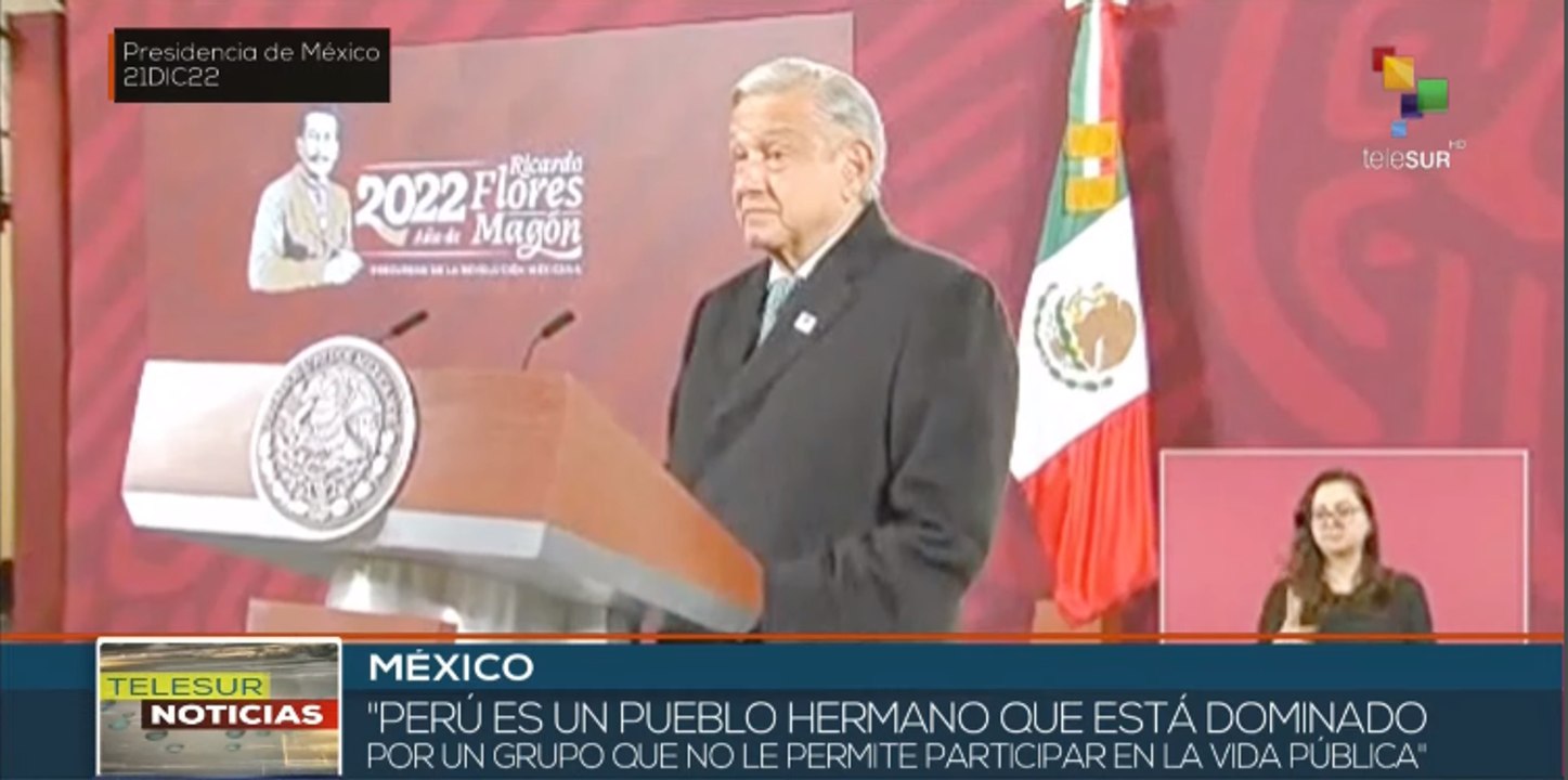 teleSUR Noticias 15:30 21-12: Gobierno de México mantendrá relaciones diplomáticas con Perú