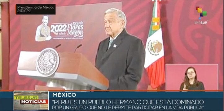 teleSUR Noticias 15:30 21-12: Gobierno de México mantendrá relaciones diplomáticas con Perú