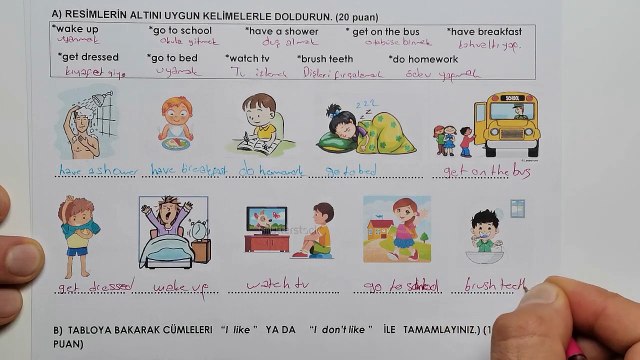 4. Sınıf İngilizce Dersi 1. Dönem 2. Yazılı Soruları ve Cevapları Yeni
