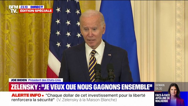 Joe Biden: Poutine ne peut pas gagner cette guerre et donc c'est le président Zelensky qui décidera comment il veut que cette guerre se termine