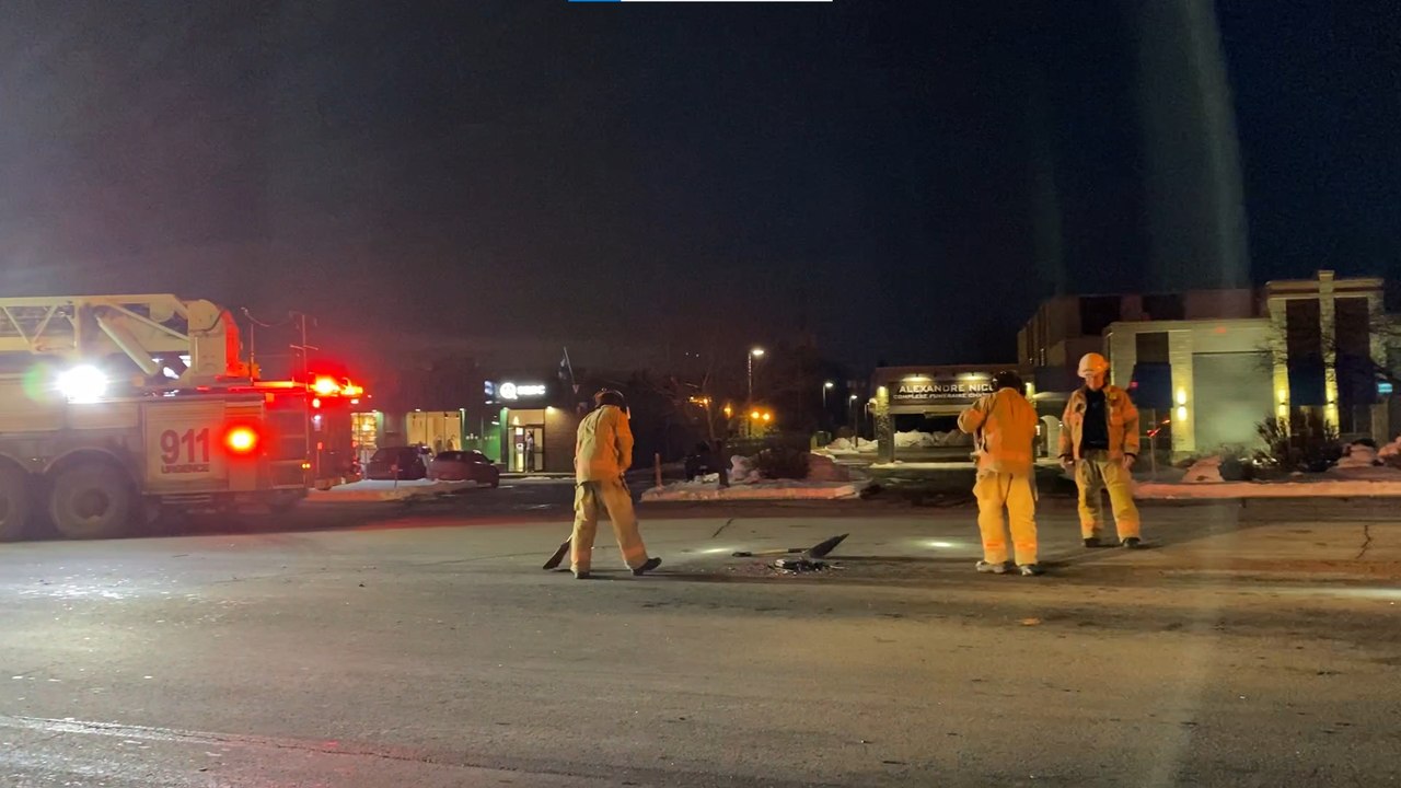 Intervention des pompiers à la suite d'un accident à Châteauguay