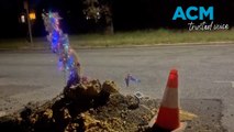 Canberra pothole 'Christmas tree' gets decorated with lights