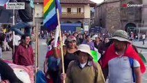 شاهد: مئات المتظاهرين يحتجون على رئيسة بيرو الجديدة دينا بولوارت