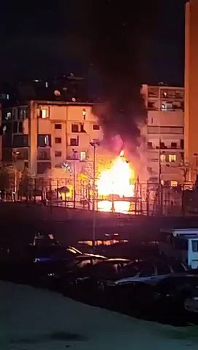 حريق في الشياح بارك بسبب احتكاك كهربائي