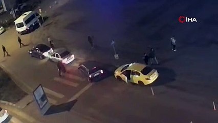 LPG'li araç alev topuna döndü