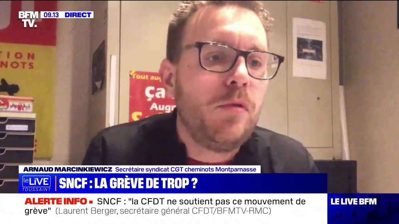 Grève à la SNCF: "La responsabilité, c'est la direction" selon le secrétaire syndical CGT cheminots Montparnasse