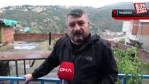 Trabzon'da 60 tonluk kaya tehdidi altındaki evlerine geri döndüler