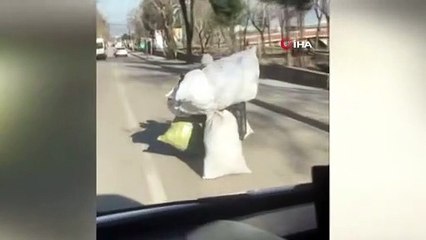 Bursa’da motosikletle tehlikeli taşımacılık kameraya yansıdı