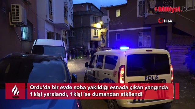 Sobaya dökülen benzin patladı