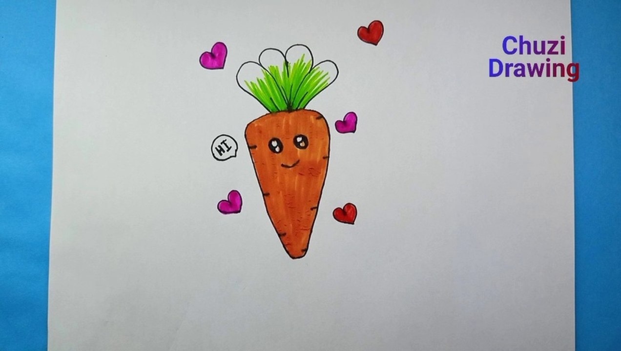 Carrot Drawing || Easy Carrot Drawing