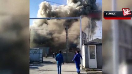 Eyüpsultan'da araç filtresi fabrikasında yangın çıktı