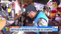 Gendarmes municipales dan plazo a comerciantes informales de levantar su mercadería de espacios públicos