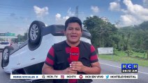 ¡Aparatoso volcamiento deja una persona herida cerca del peaje de Yojoa!