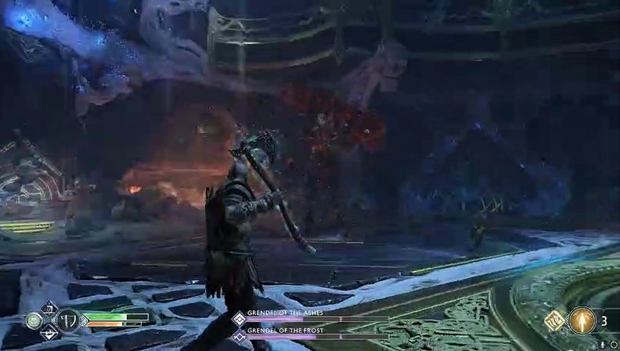 kratos and cursed boy vs 2 golem ice and golem fire