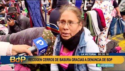 Municipalidad de La Victoria recoge basura en av. Grau tras denuncia de BDP