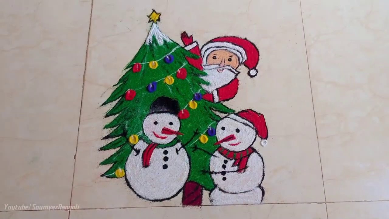 Christmas special Art rangoli designs ️ - video Dailymotion