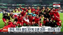 한국, FIFA 랭킹 3단계 오른 25위…브라질 1위 유지