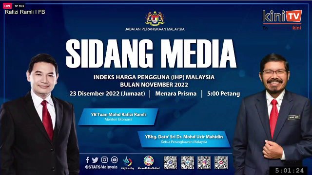LIVE: Economy Minister Rafizi Ramli holds press conference on CPI