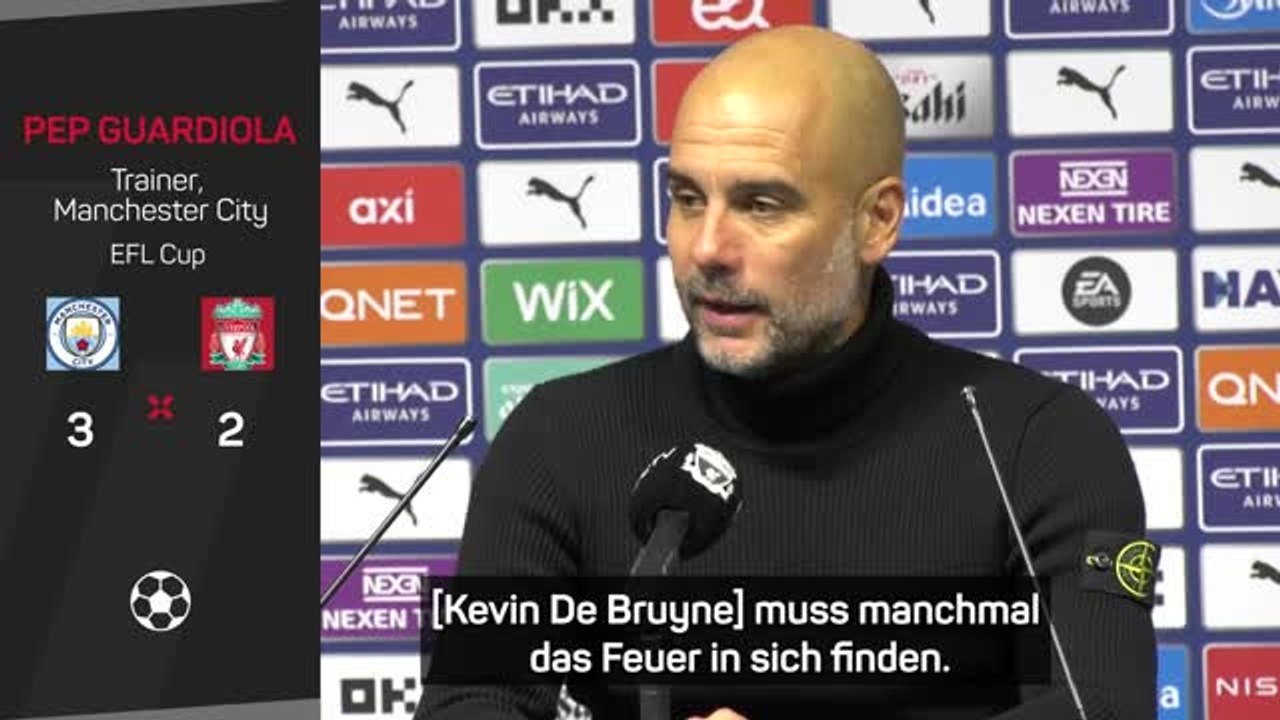 Guardiola: De Bruyne "muss manchmal zornig sein"