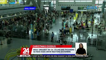 MIAA: umaabot na sa 125,000 ang pasahero sa NAIA kada araw ngayong Disyembre | 24 Oras
