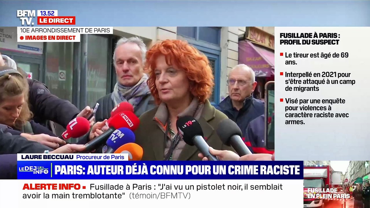 Fusillade à Paris -  Regardez l'intervention de la procureure de Paris qui fait un point sur la situation un peu avant 14h et dresse le portrait de l'assaillant