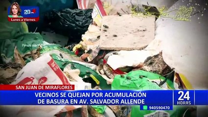 SJM: vecinos y comerciantes afectados por acumulación de basura en la Av. Salvador Allende