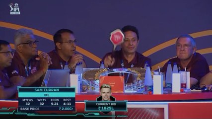 IPL AUCTION Highest Bid Player Sam Curran 18.50cr