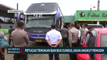 Petugas Temukan Ban Bus Gundul Akan Angkut Pemudik