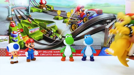 Mario Kart Hotwheels Race Car Toy Video de aprendizaje para niños!