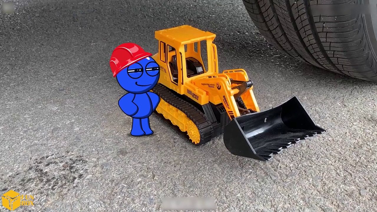 Crushing crunchy and soft things by car -Car Experiment with kids toy 2023