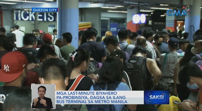 Mga last-minute biyahero pa-probinsiya, dagsa sa ilang bus terminal sa Metro Manila | Saksi
