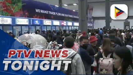 Entrance of Port of Batangas seemingly turned into a parking lot with long line of vehicles