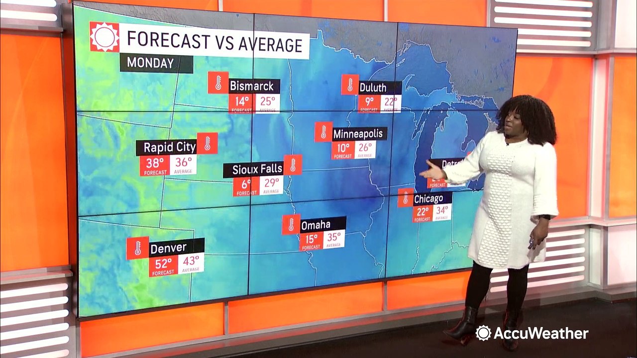 Swath of snow across North Central states