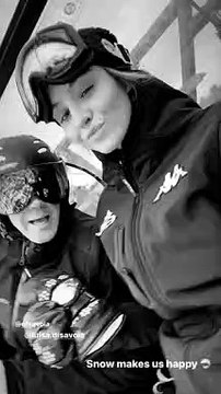 Vittoria de Savoie, et son père Emmanuel-Philibert de Savoie et sa petite soeur Luisa, délire au ski à trois