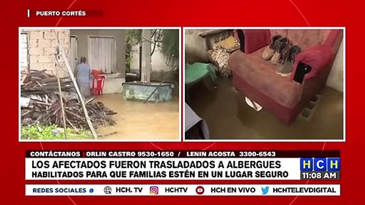 ¡Hasta "la pata" de agua! Inundados diversos sectores de Puerto Cortés debido a recientes lluvias