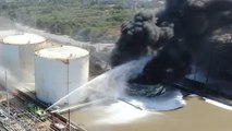Luego de 60 horas apagan incendio en depósito de combustible en Colombia
