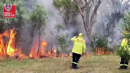 Firefighters conduct a hazard reduction burn at Glendale